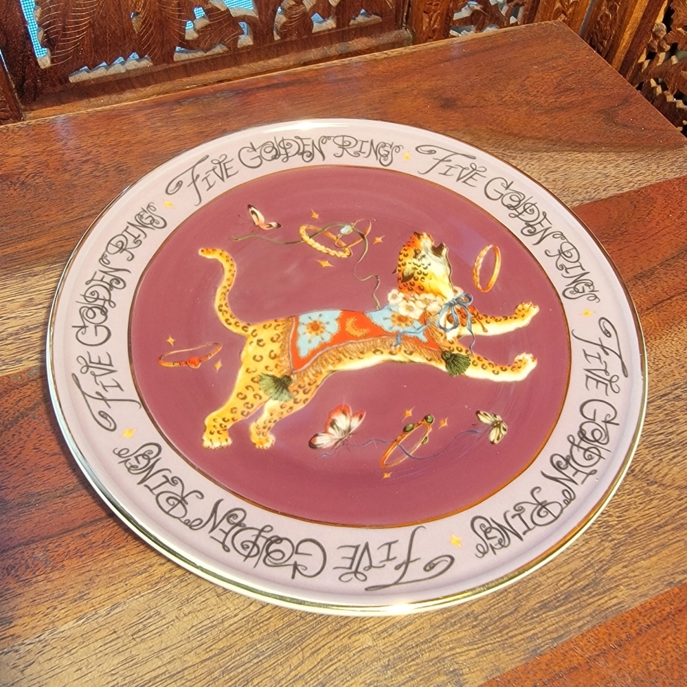 NWT ANTHROPOLOGIE Phannapast Taychamaythakool 12 Days Christmas Plate #5 Rings